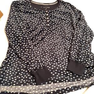 Nautica Fleece Pajama Set XL Navy Bubble Design Top & Pants